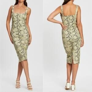 CAPULET Midi Stretch Fit Dress Size L  Animal Print